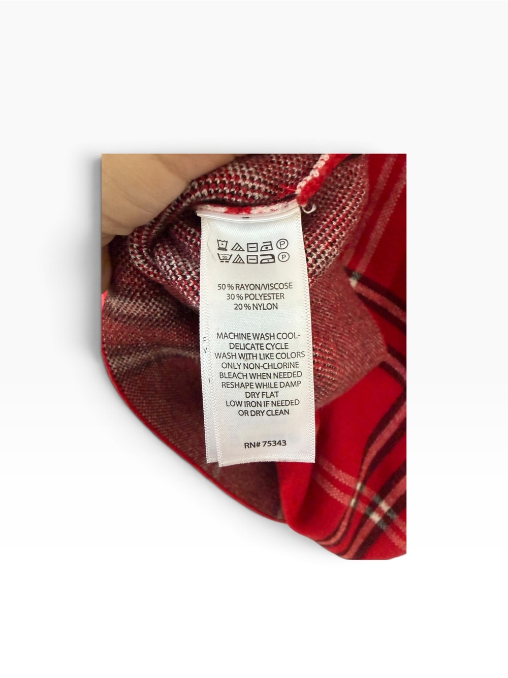 Nicole Miller Red Plaid Mock-Neck Sweater Women’s Small - Picture 6 of 6